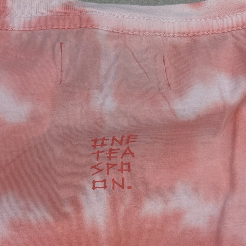 Free People/One Teaspoon Heart Throb Tie Dye Boyfriend Tee-Coral Pink - XL - NWT - Picture 6 of 10